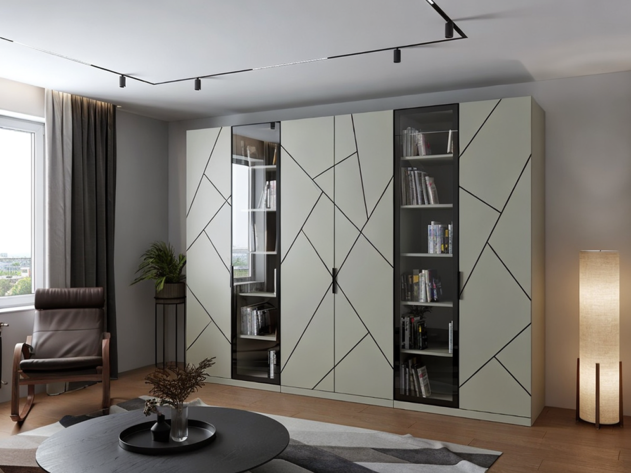 Dulap pentru living MODERN, 6 uși.