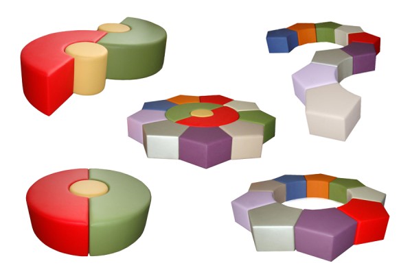 Pufuri modulare, 1550x440x440 mm.