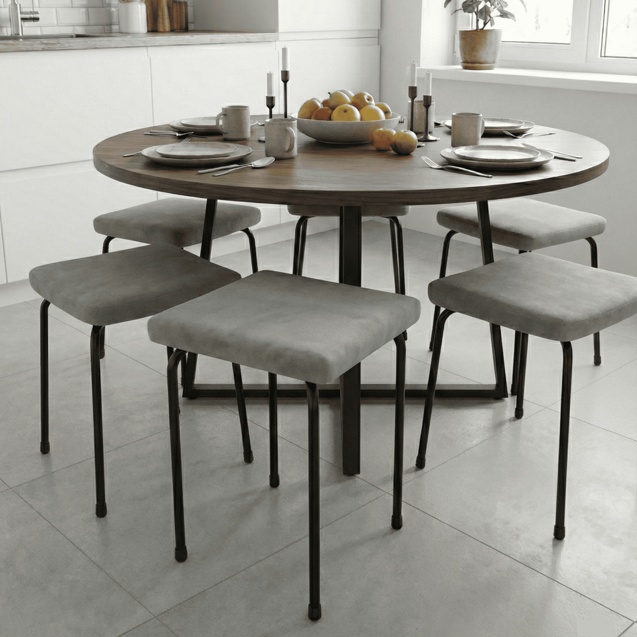 Taburet SIMPLY cu Cadru Metalic