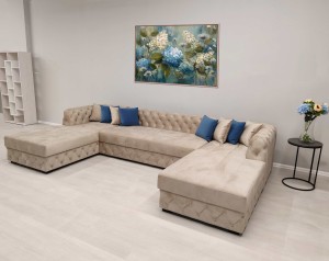 Canapea contemporană cu elemente Capitone