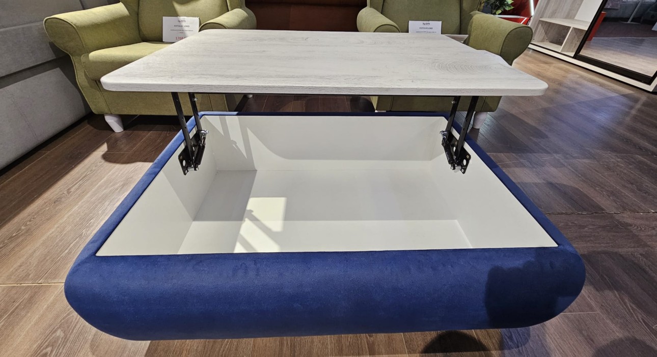 Masă de cafea cu blat rabatabil MERIDIANI, cu spatiu de depozitare 700x1000x360 mm.