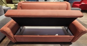 Canapea extensibilă Narcis / lux (1500), cu ladă de depozitare, 1900x1100x1000 mm, spațiu de dormit 1530x1900 mm.