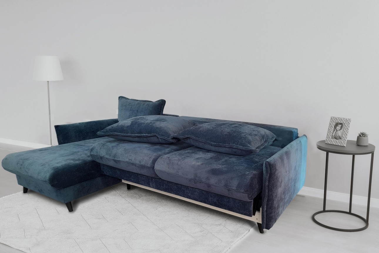 Colțar extensibil Airy, cu ladă de depozitare, 2300x1600x750 mm, spațiu de dormit 1570x2140x750 mm