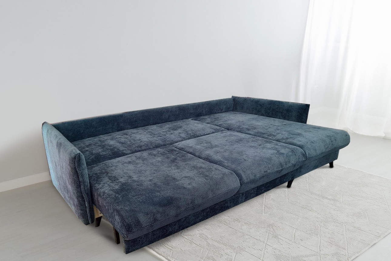 Colțar extensibil Airy, cu ladă de depozitare, 2300x1600x750 mm, spațiu de dormit 1570x2140x750 mm