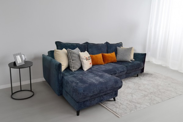 Colțar extensibil Airy, cu ladă de depozitare, 2300x1600x750 mm, spațiu de dormit 1570x2140x750 mm