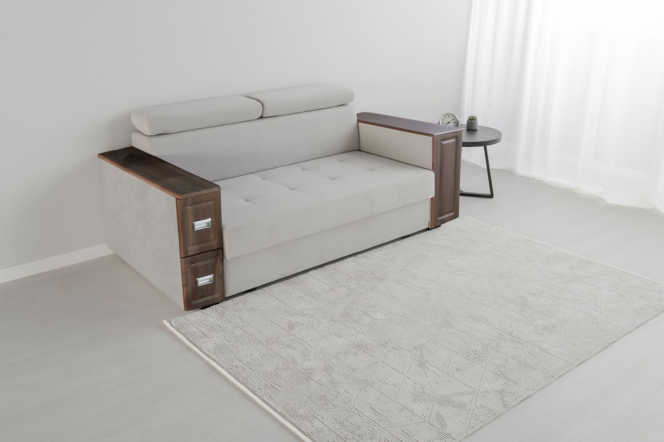 Canapea extensibilă PALERMO 1600, cotiere cu spațiu de depozitare și minibar, 2200x1000x780 mm, suprafața dormit 1600x2020 mm