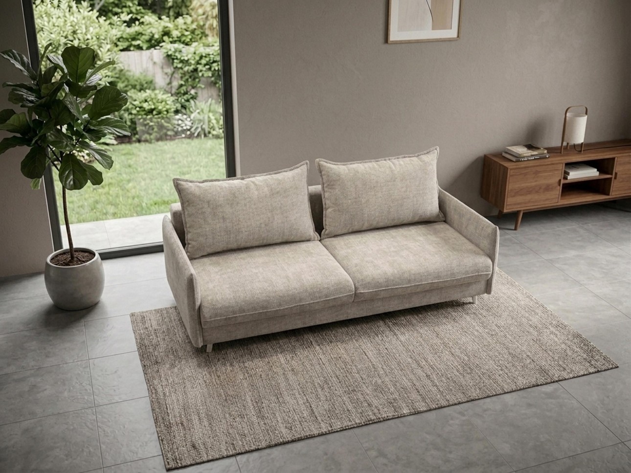 Canapea extensibilă Airy, cu ladă de depozitare, 2200x1080x640 mm, spațiu de dormit 1550x2100x640 mm