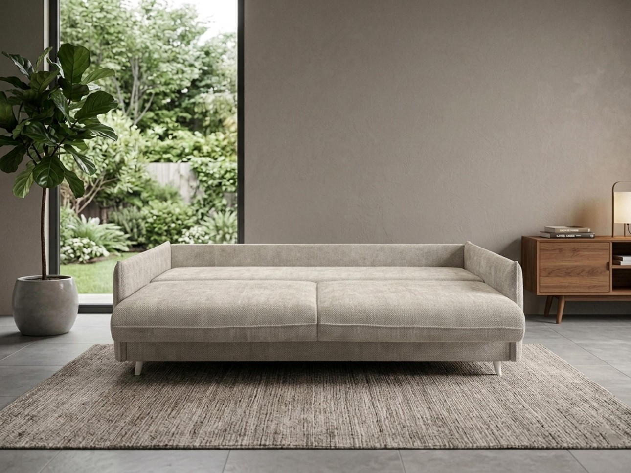 Canapea extensibilă Airy, cu ladă de depozitare, 2200x1080x640 mm, spațiu de dormit 1550x2100x640 mm