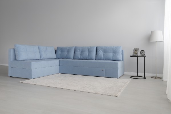 Colțar extensibil AMSTERDAM, ladă de depozitare, mecanismul de extindere foarfece, 2950x2150x840 mm, spațiu de dormit 1600x2000 mm.