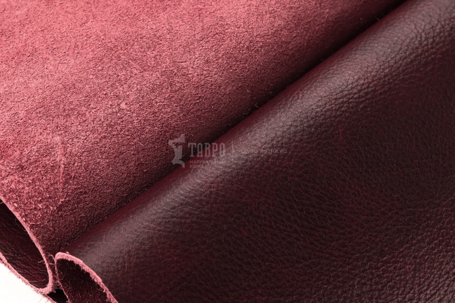 Pele naturală burgundy